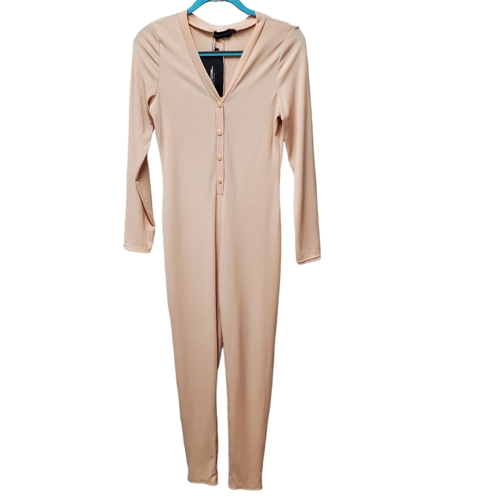 PrettyLittleThing Cream Pajama Onesie